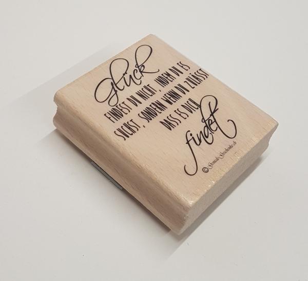 Holzstempel Spruch Glück